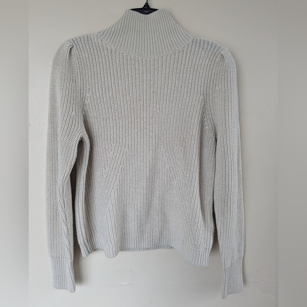 Whistles Wool Alpaca Blend Mock Neck Sweater, Cream/Ivory (SIZE 4/ SMALL)